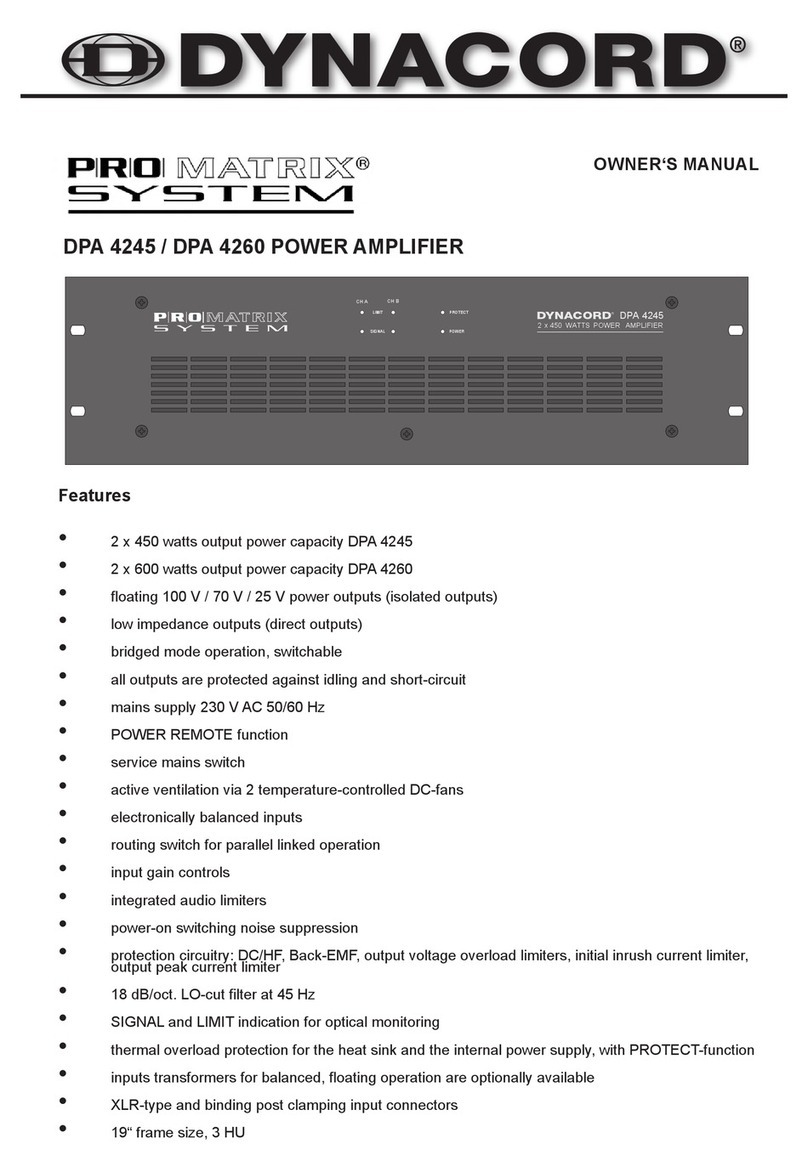 Dynacord Power Amplifier DPA 4245 owner's manual