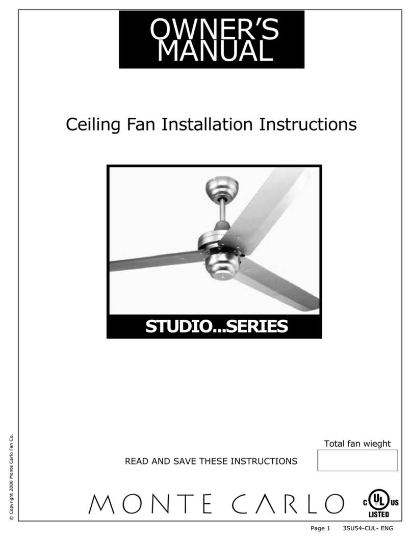 Monte Carlo Fan Company studio series owner's manual