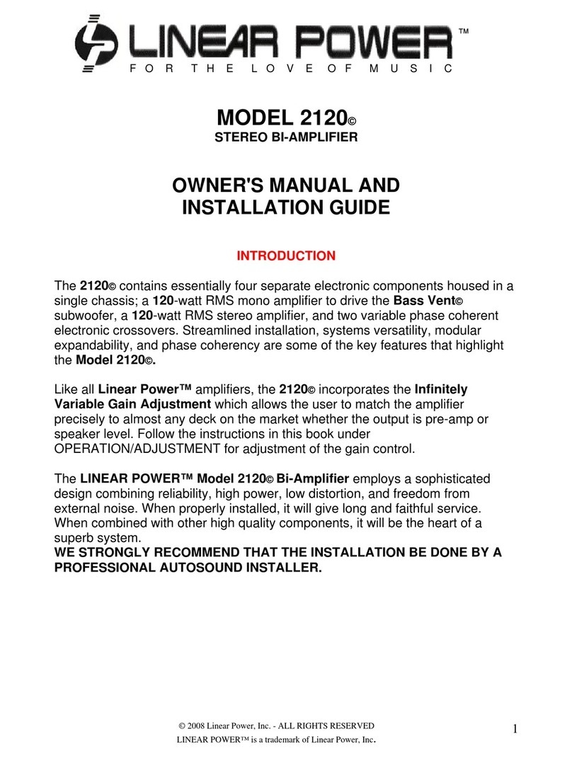 Linear Power MODEL 2120 Programming manual