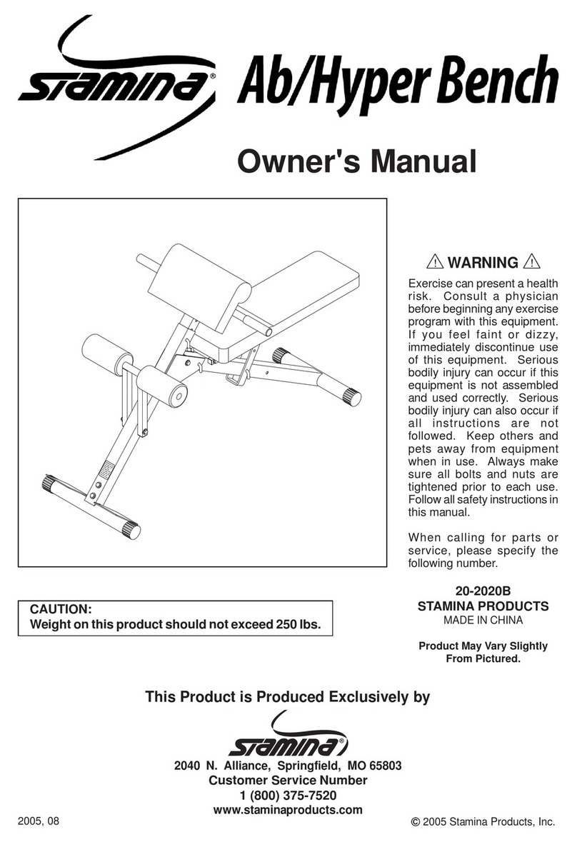 Stamina Ab/Hyper Bench User manual