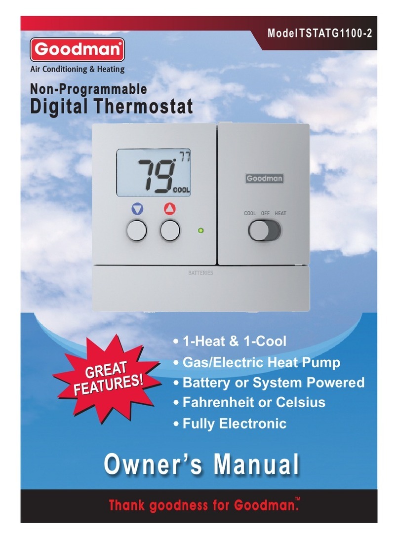 Goodman TSTATG1100-2 owner's manual