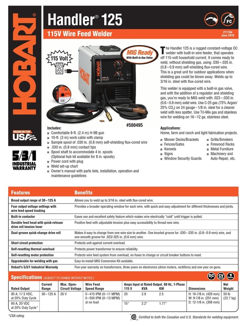 Hobart Handler 125 Specifications
