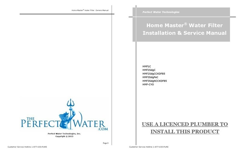 Perfect Water Technologies Home Master HMF1C Installation & service manual