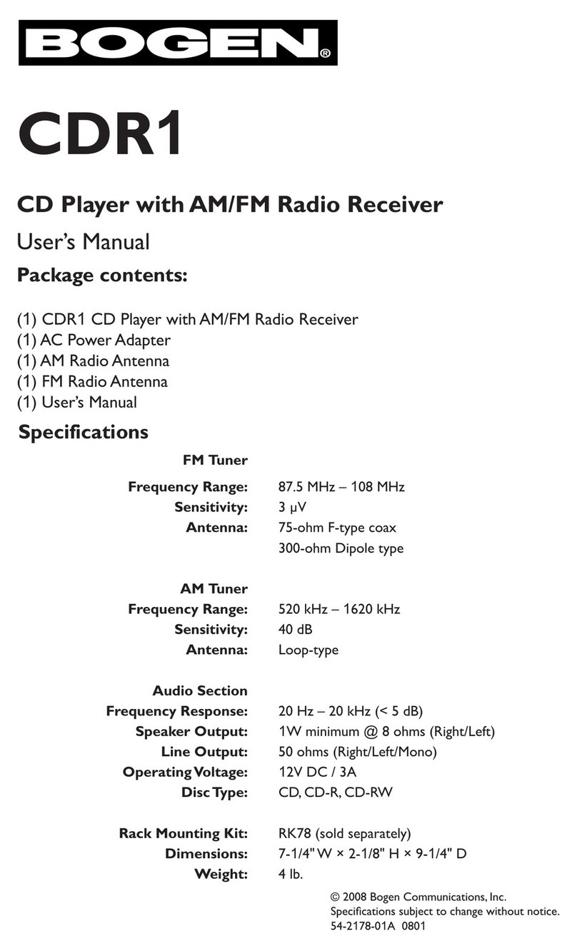 Bogen CDR1 User manual