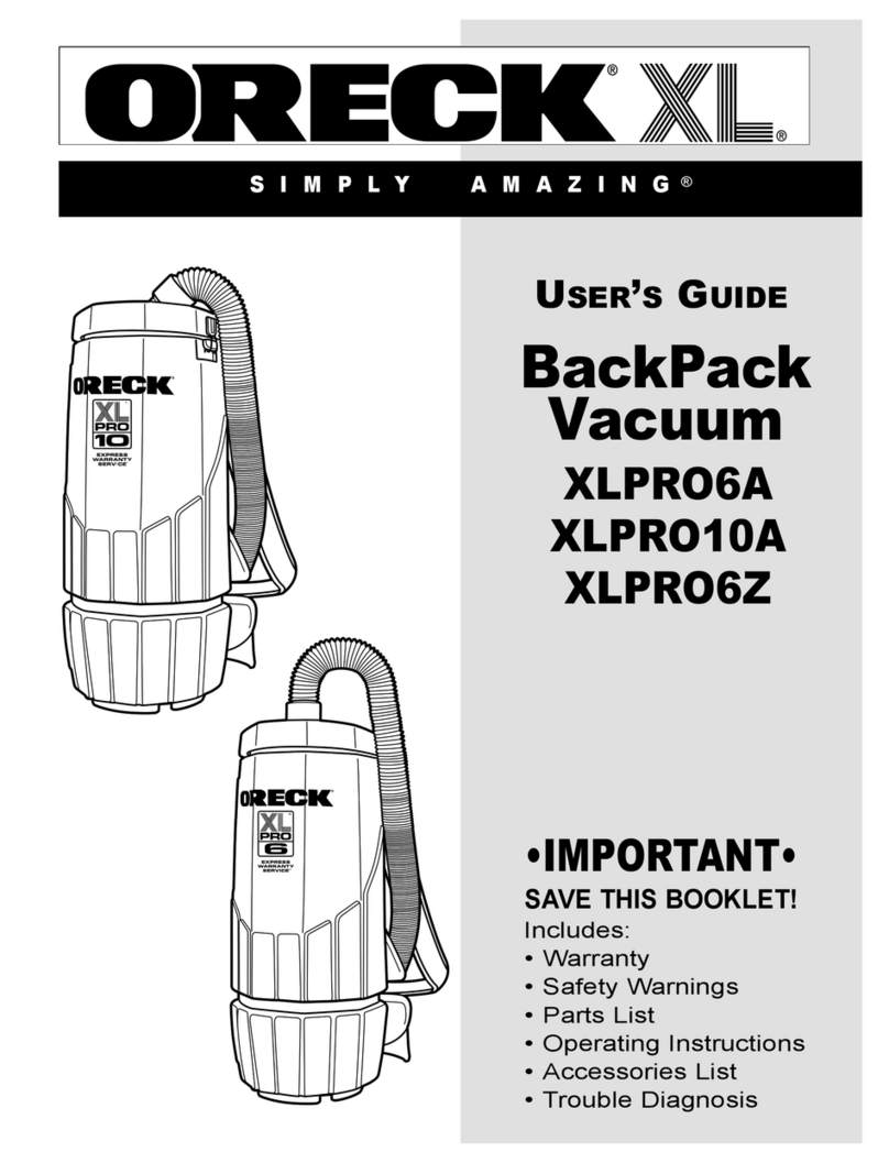 Oreck Simply Amazing XLPRO6A User manual Oreck Simply Amazing XLPRO6A User manual