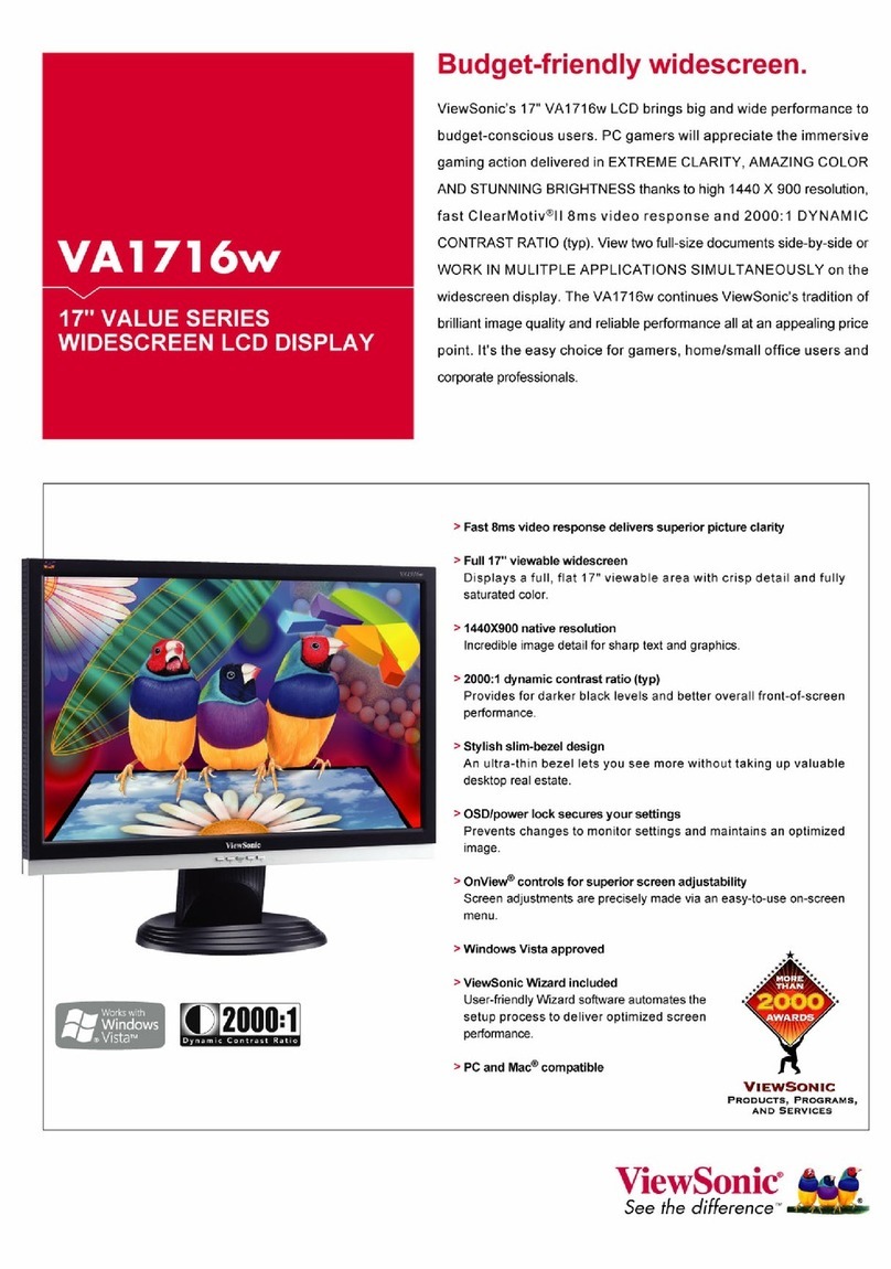 ViewSonic VA1716w - 17" LCD Monitor User manual