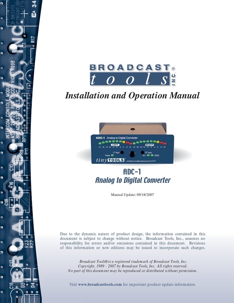 Broadcast Tools ADC-1 User manual