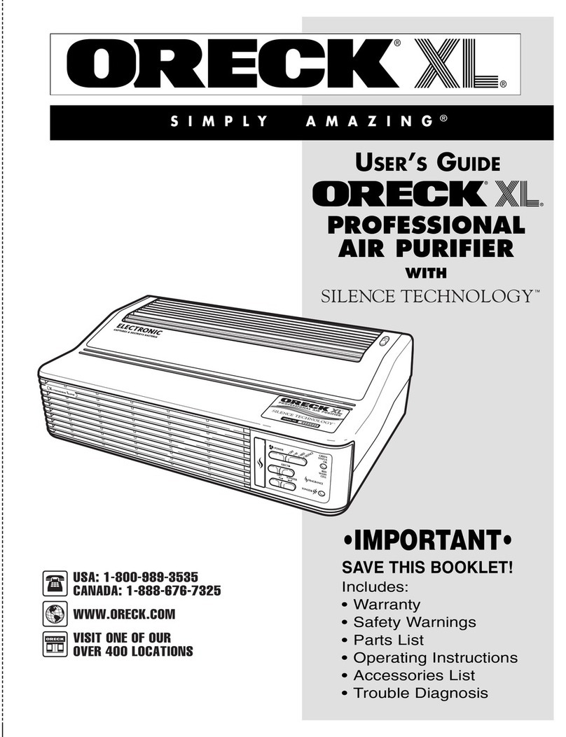 Oreck Oreck Air Purifier User manual