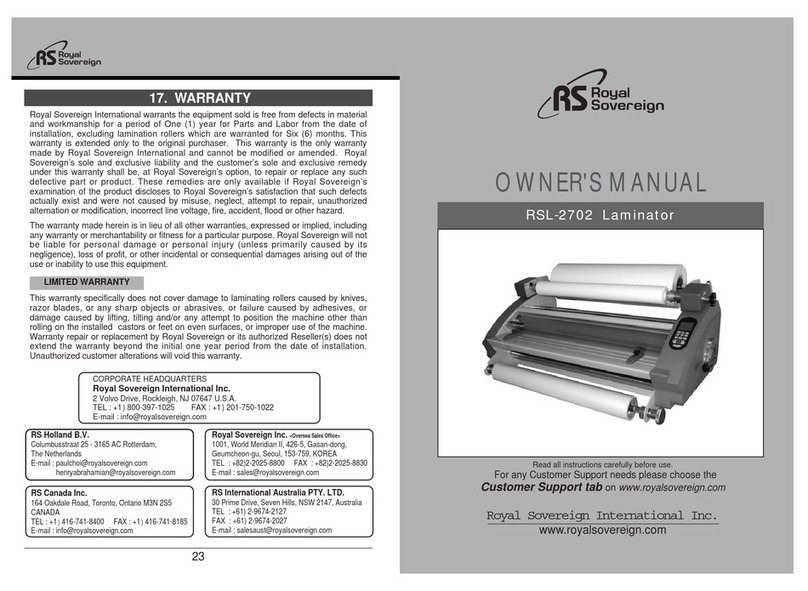 Royal Sovereign RSL-2702 User manual