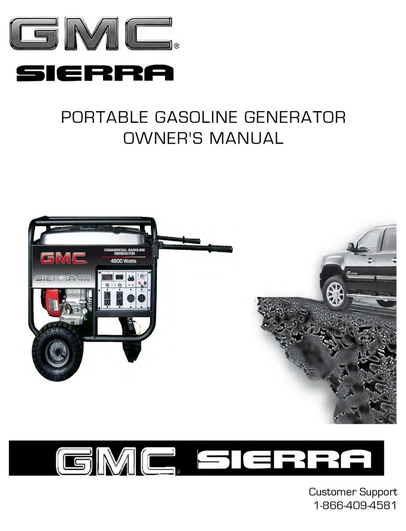 GMC PORTABLE GASOLINE GENERATOR User manual