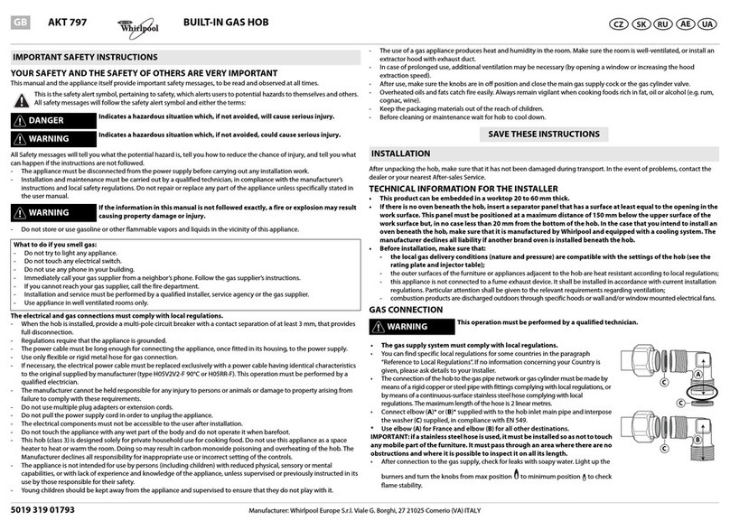 Whirlpool AKT 797 User manual Whirlpool AKT 797 User manual