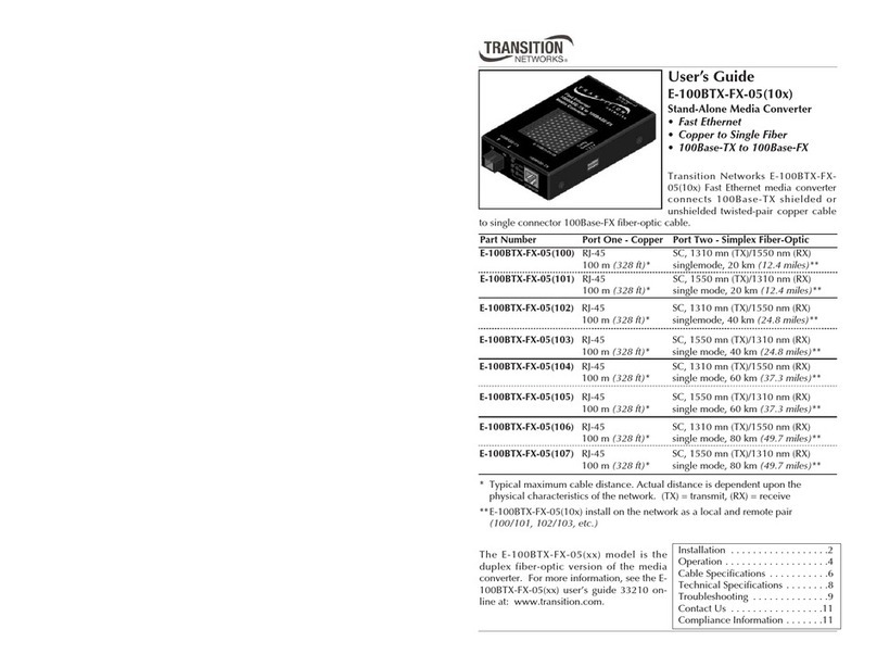 Transition Networks E-100BTX-FX-05(10x) User manual Transition Networks E-100BTX-FX-05(10x) User manual