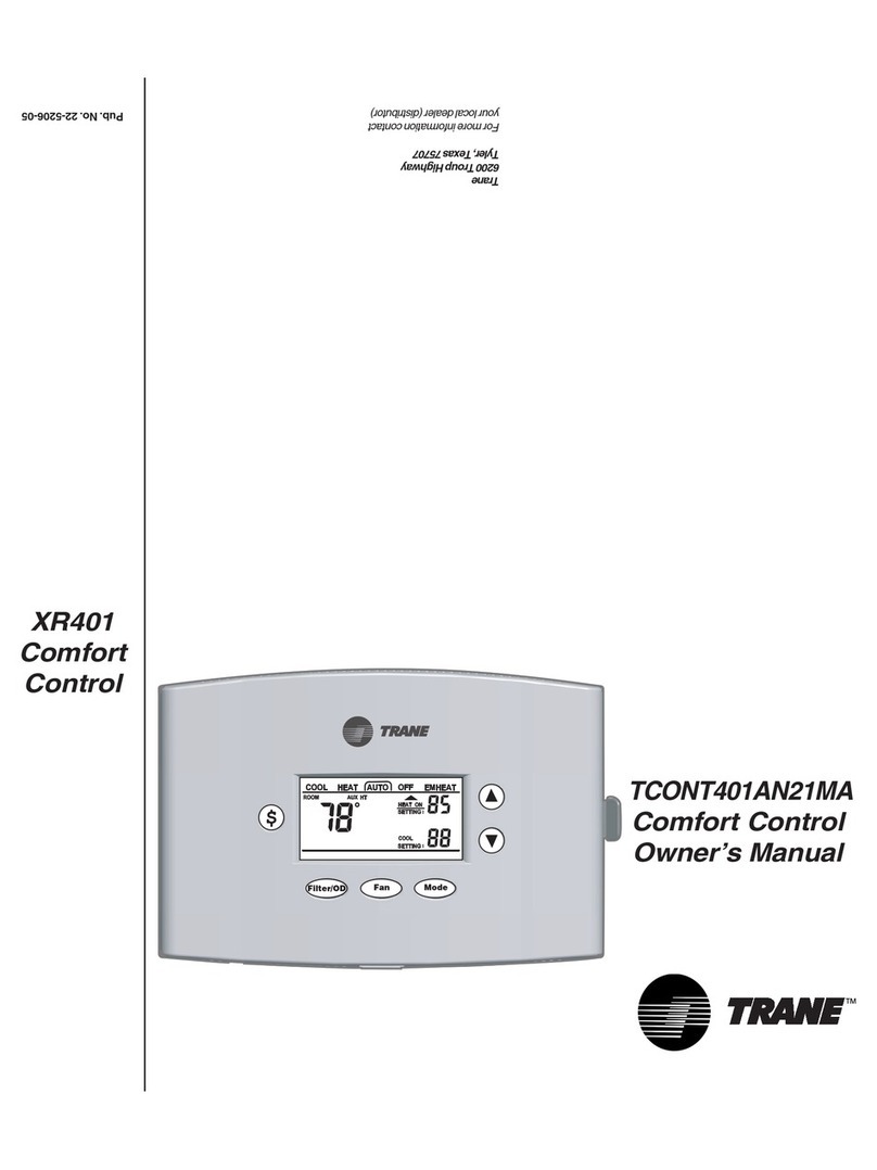 Trane XR401 Comfort Control User manual