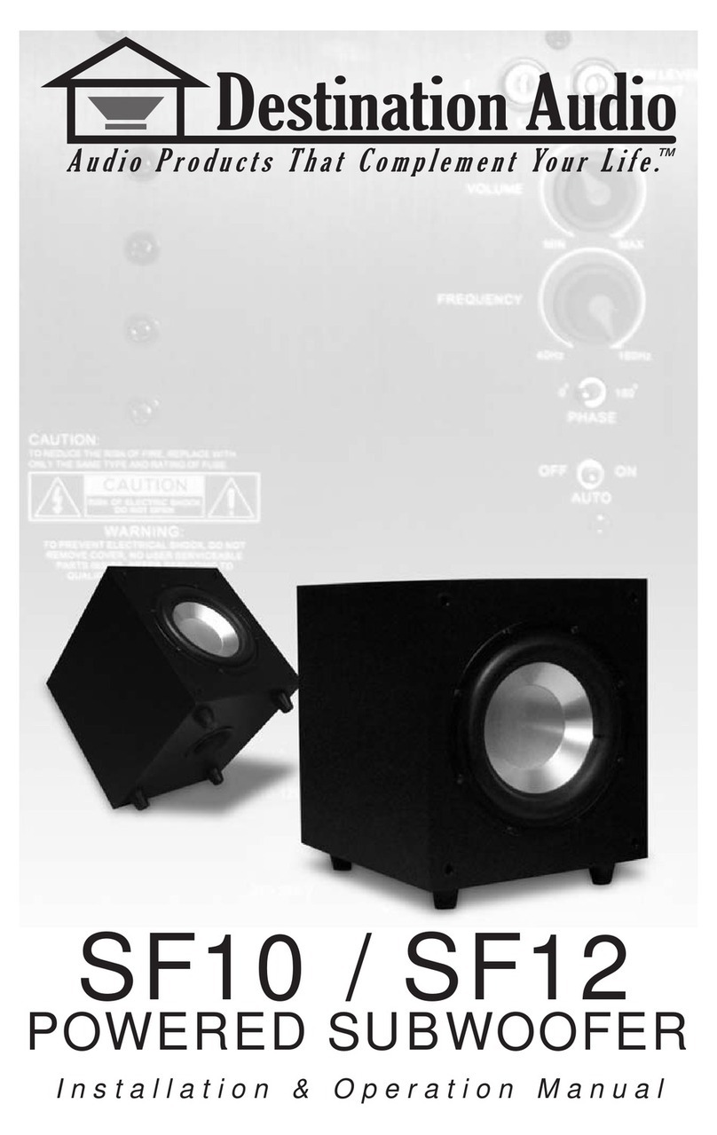 Destination Audio SF10 Installation & operation manual