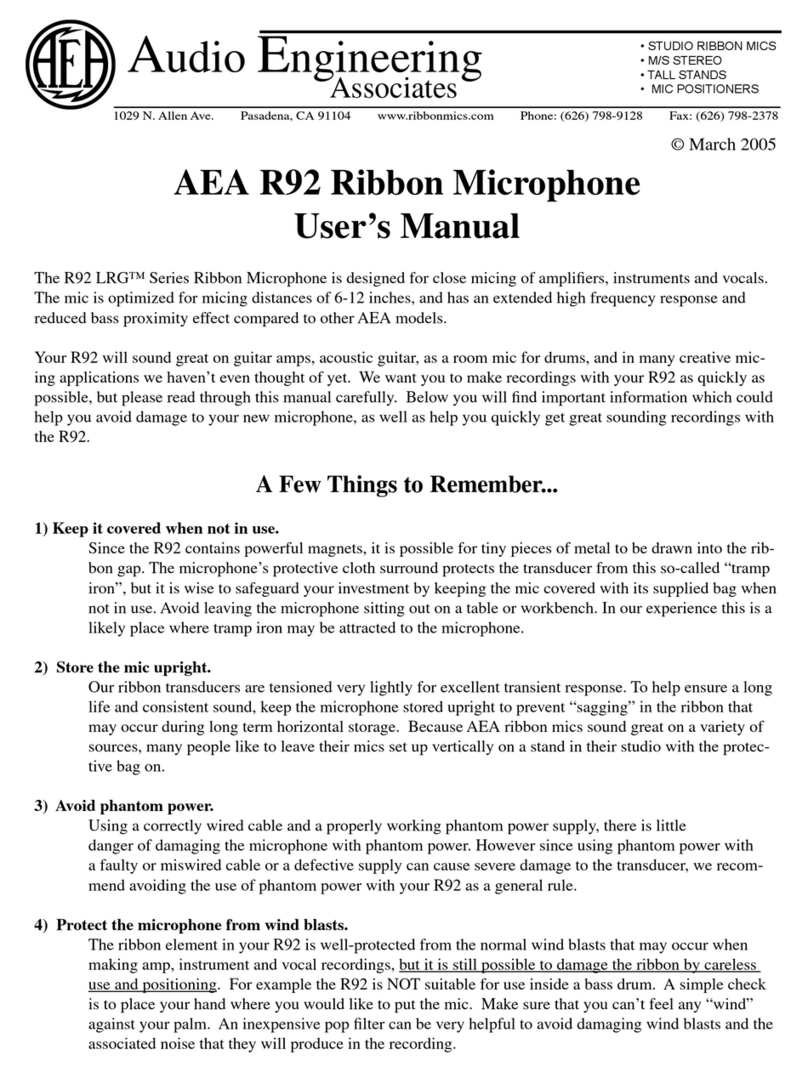Audio Engineering Associates R92 LRG Series User manual