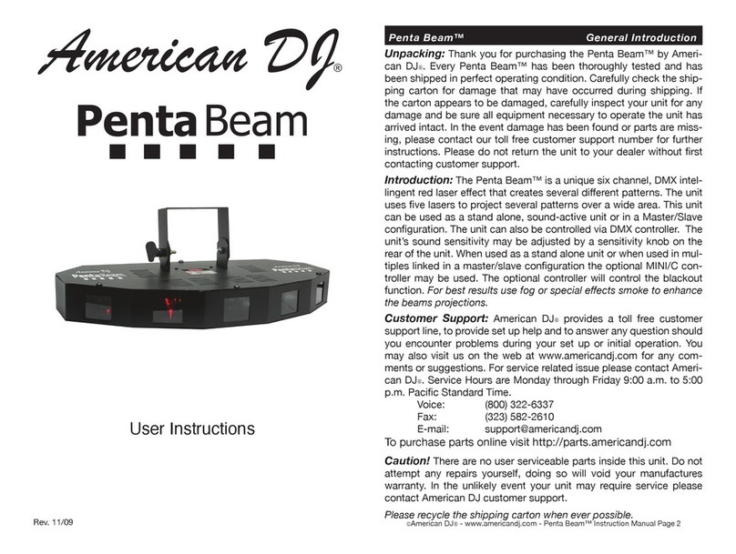 American DJ Penta Beam User instructions