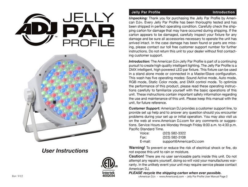 American DJ Jelly Par Profile User manual