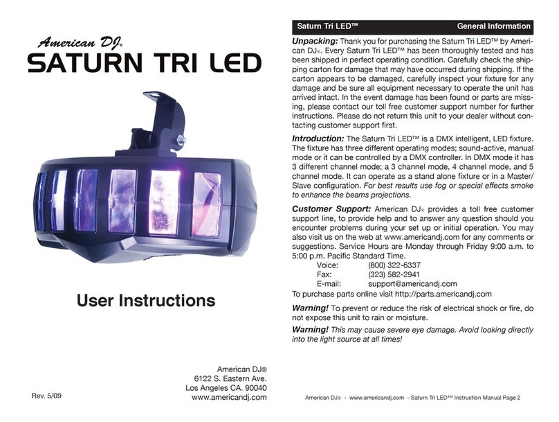 American DJ Saturn Tri LED User instructions