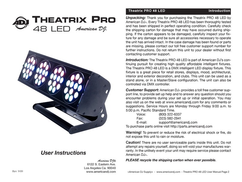 American DJ Theatrix PRO 48 LED User instructions