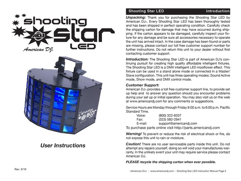 American DJ Shooting Star LED User instructions American DJ Shooting Star LED User instructions