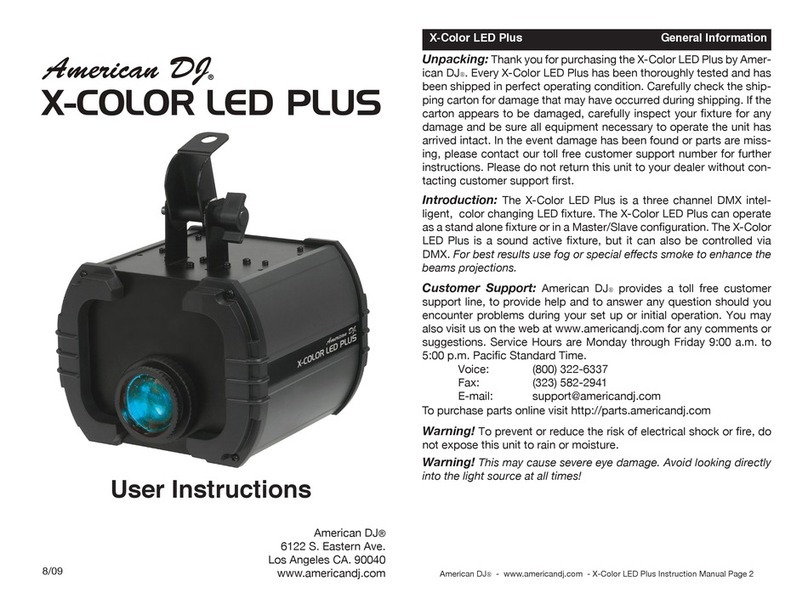American DJ X-Color LED Plus User instructions