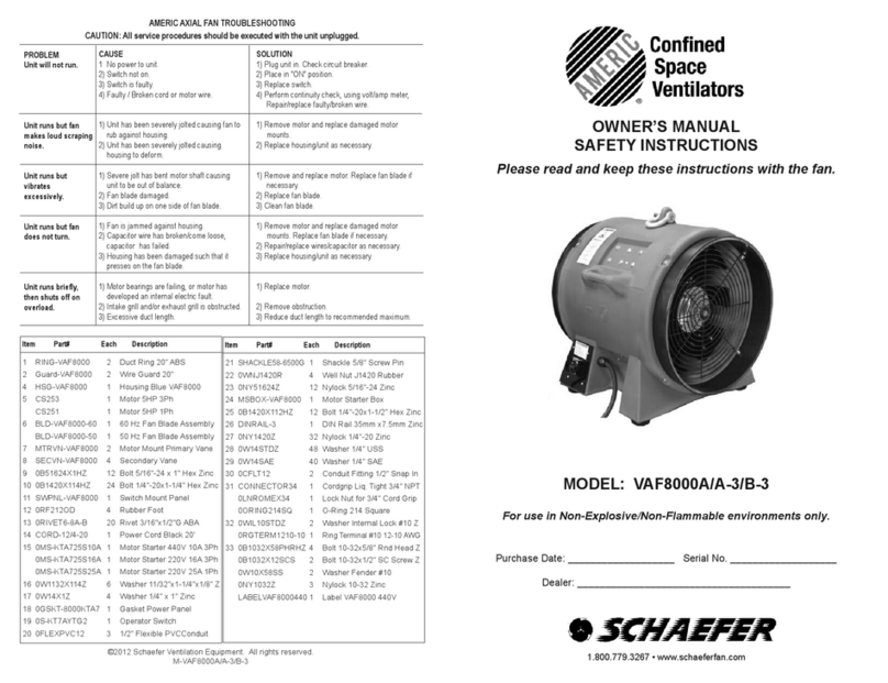 Schaefer VAF8000A/A-3/B-3 Assembly instructions