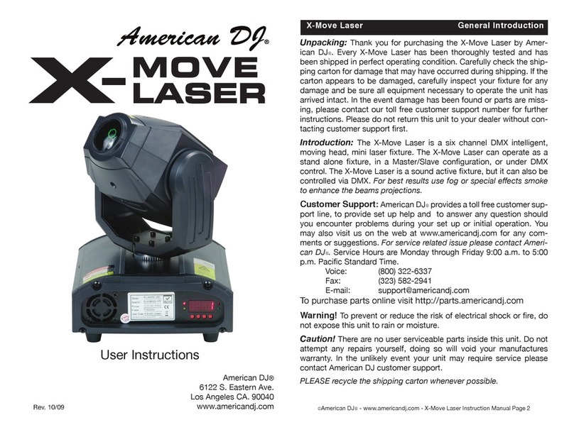 American DJ X-Move LED Plus User instructions