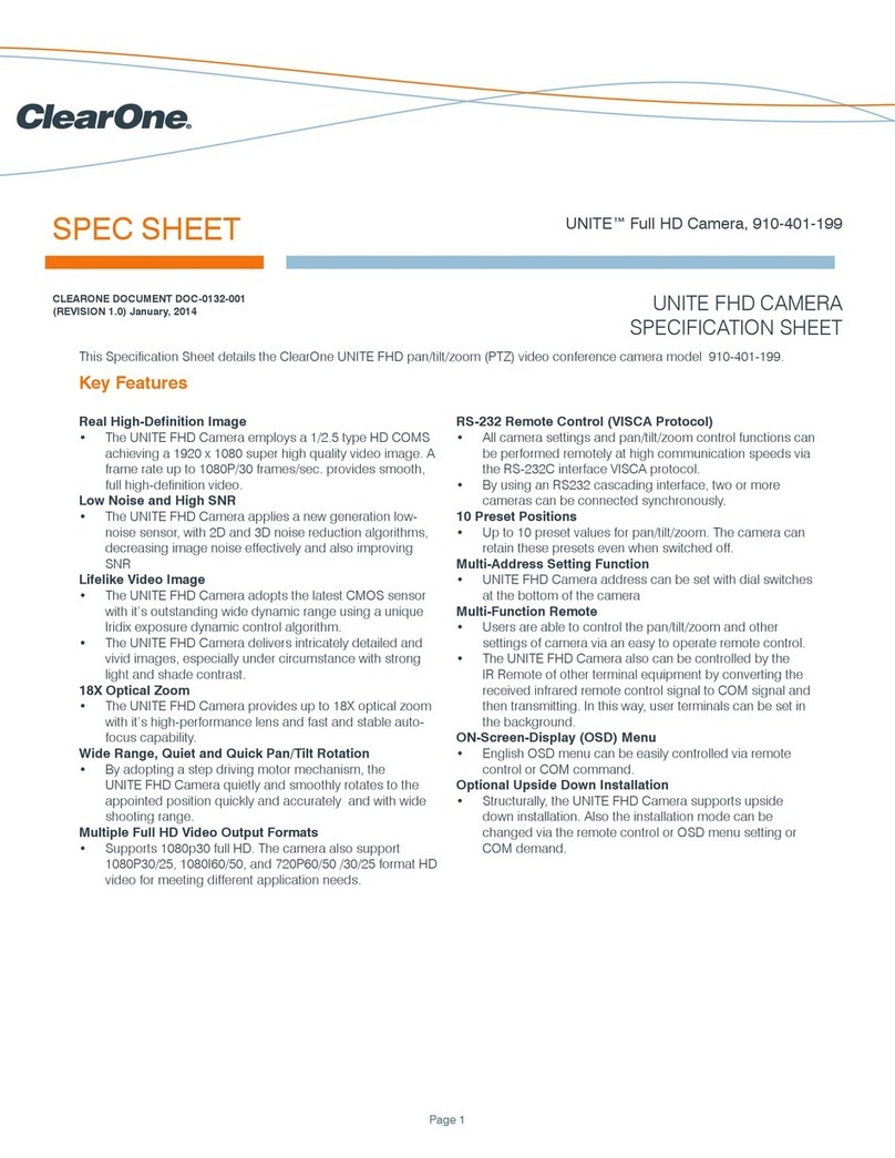 Clear One 910-401-199 Spec sheet