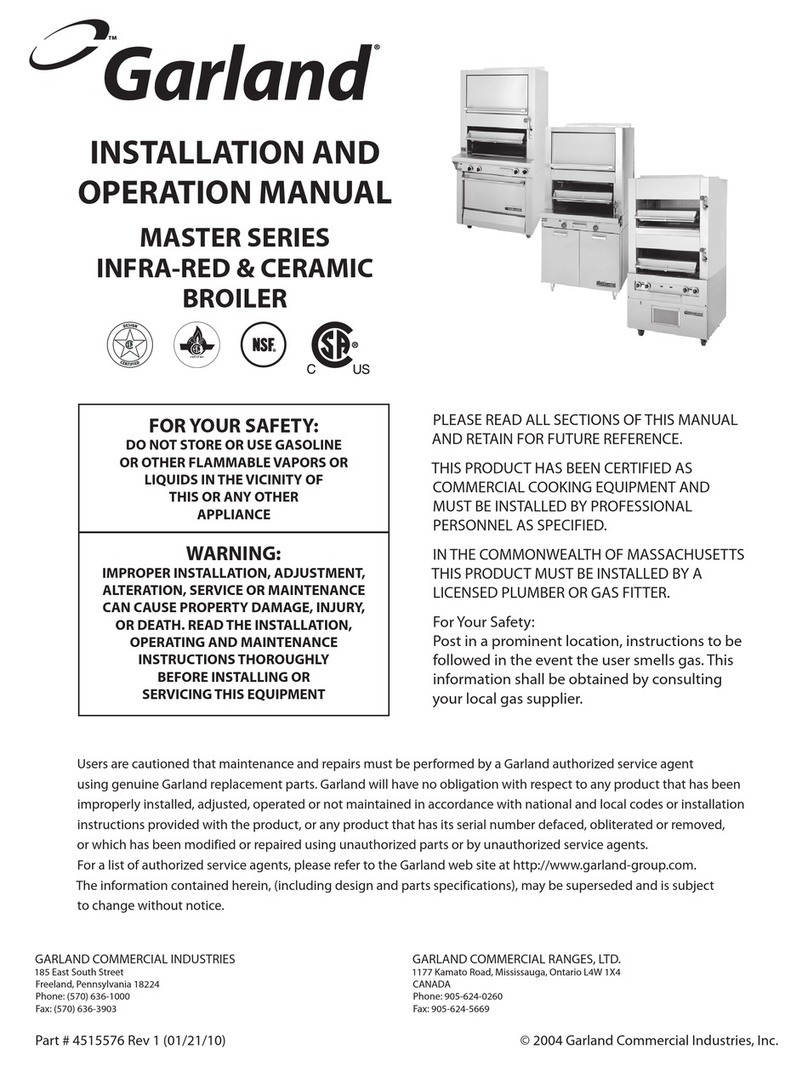 Garland M60XR Installation and operation manual