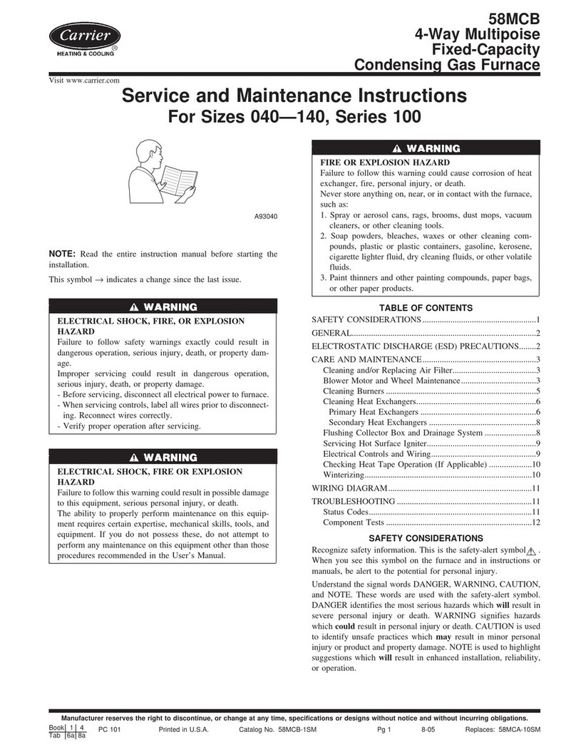 Carrier 58MCB Service and maintenance instruction