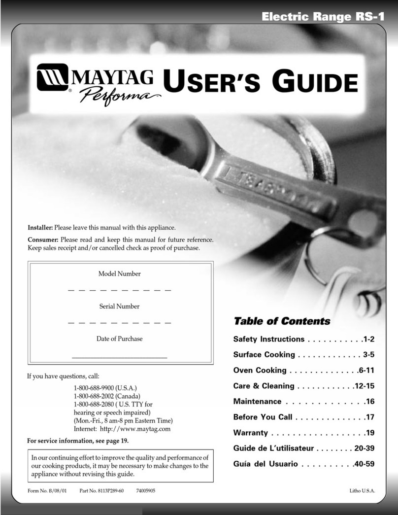Maytag Perfoma RS-1 user guide