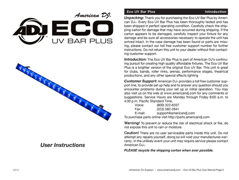 ADJ ECO UV Bar Plus User manual
