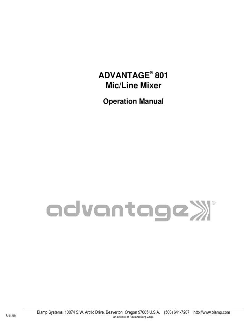Advantage 801 Operation manual