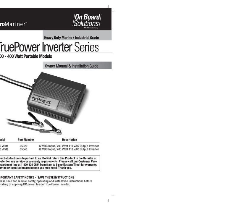 ProMariner TruePower Inverter Series Owner's manual & installation guide