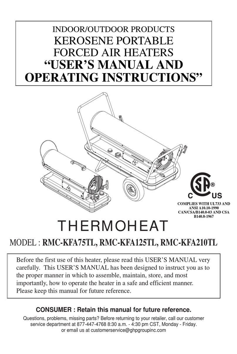 Thermoheat RMC-KFA75TL User's manual and operating instructions
