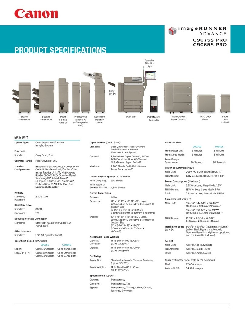 Canon imageRUNNER ADVANCE C9075S PRO User manual