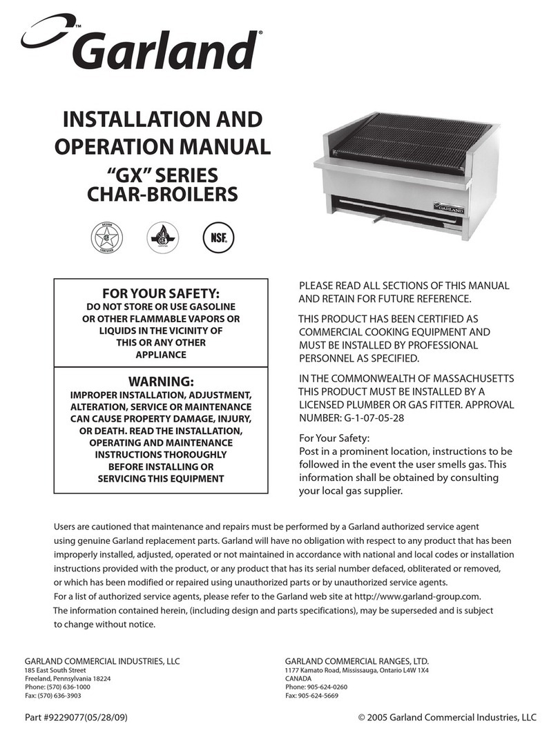 Garland GX Series Installation and operation manual