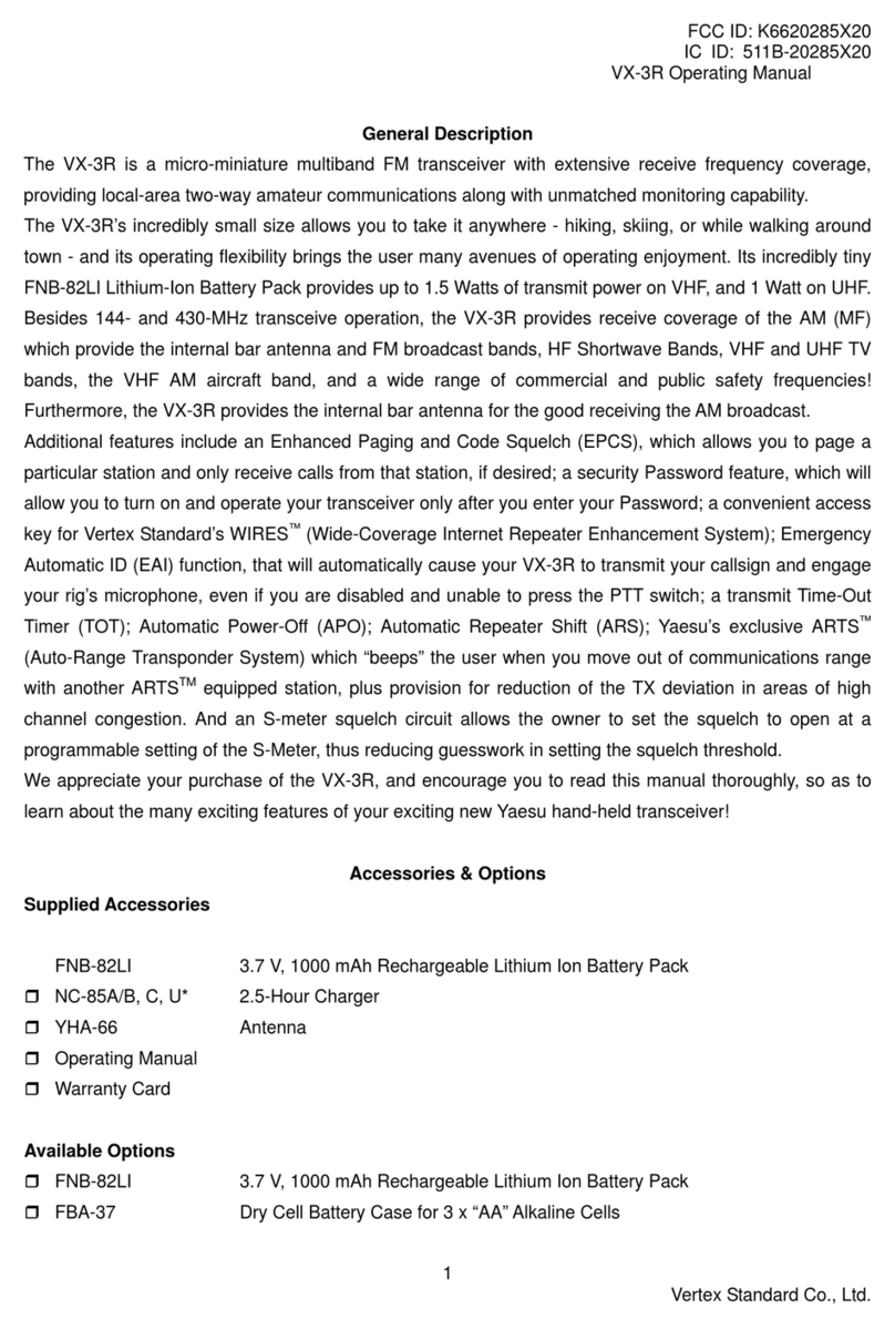 Vertex Standard VX-3R User manual