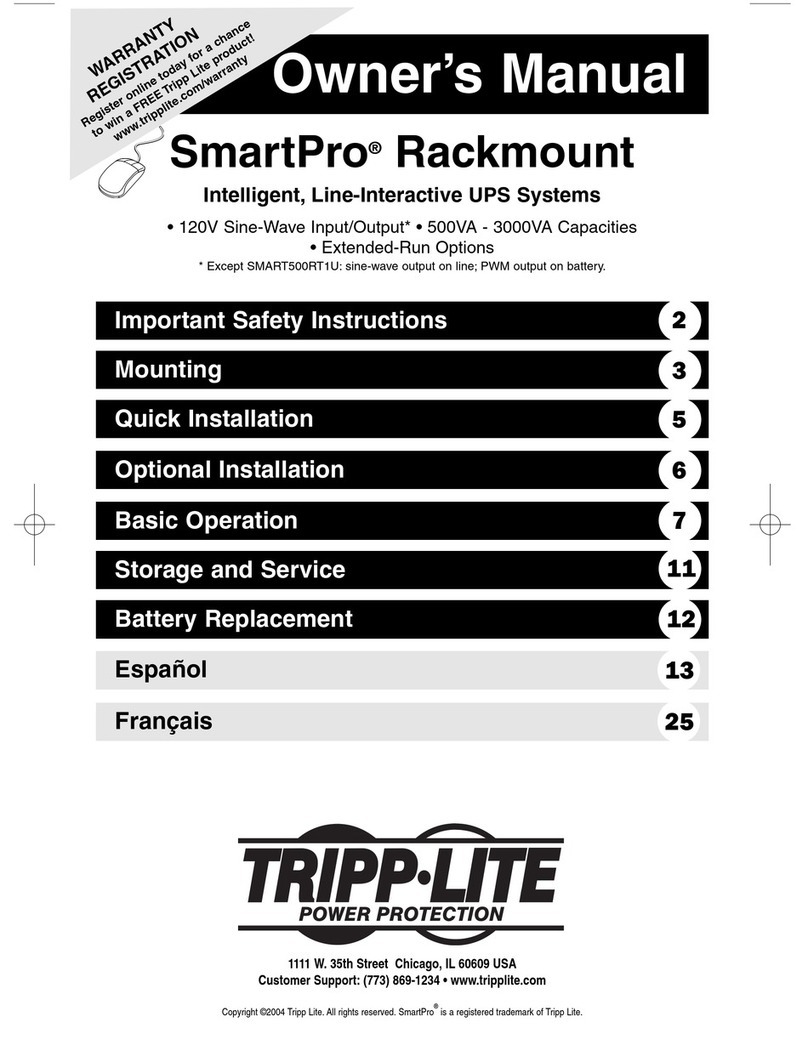 Tripp Lite SmartPro Rackmount User manual