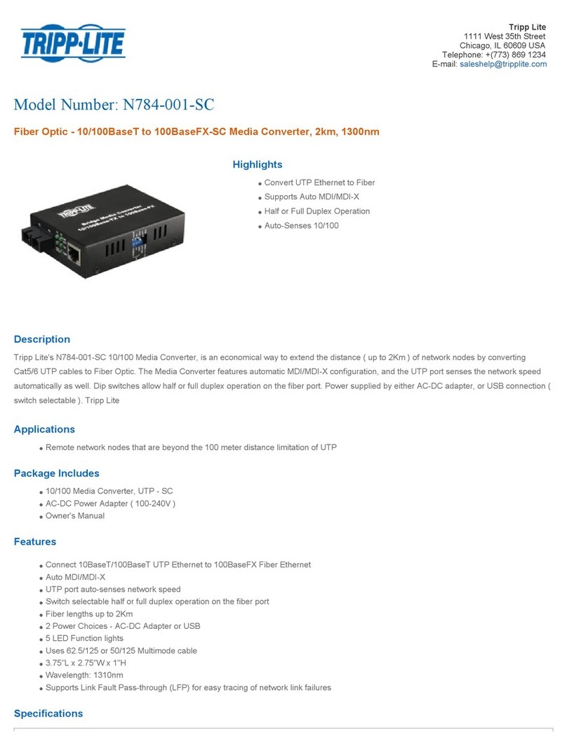 Tripp Lite N784-001-SC Specifications