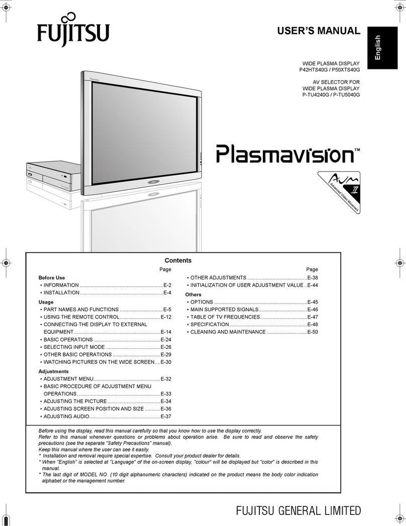 Fujitsu Plasmavision P42HTS40G User manual