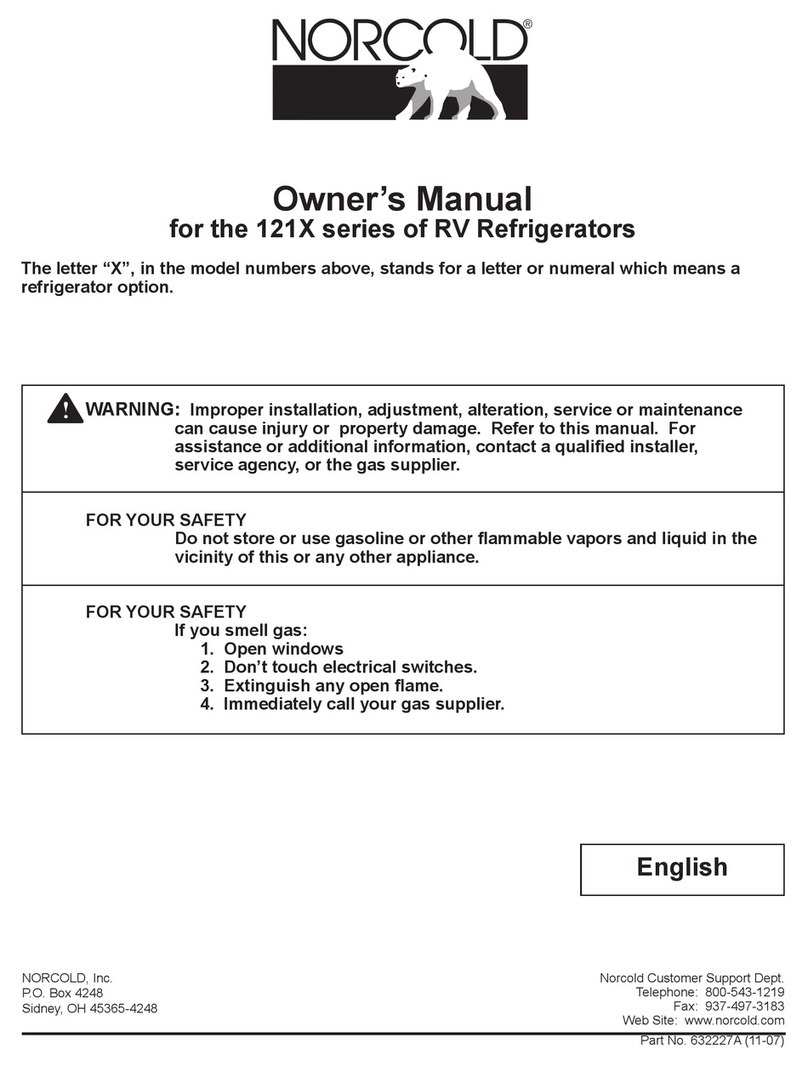 Norcold 121X series User manual