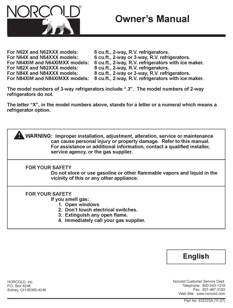 Norcold N62X User manual Norcold N62X User manual