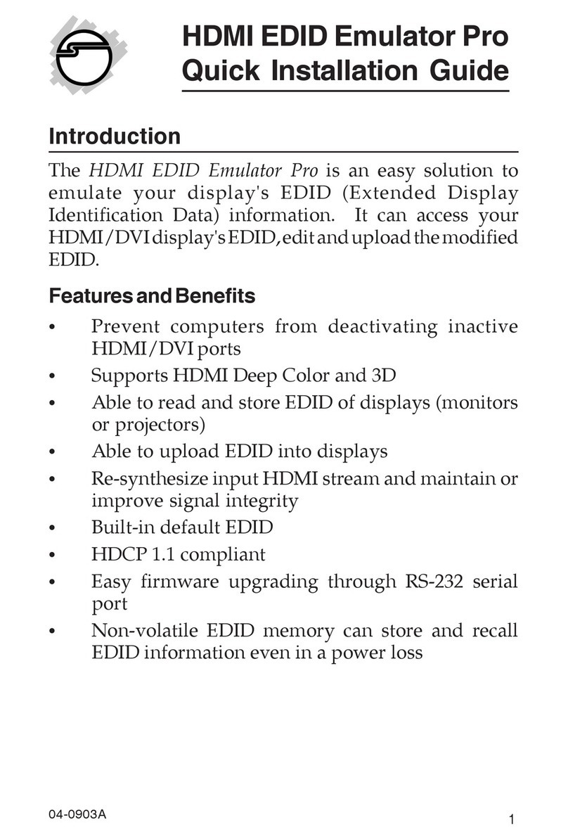 SIIG HDMI EDID Emulator Pro Quick installation guide