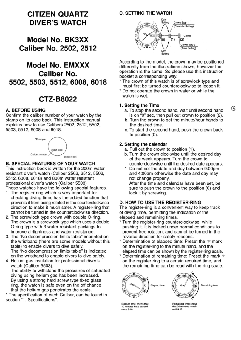 Citizen Driver's watch CTZ-B8022 User manual