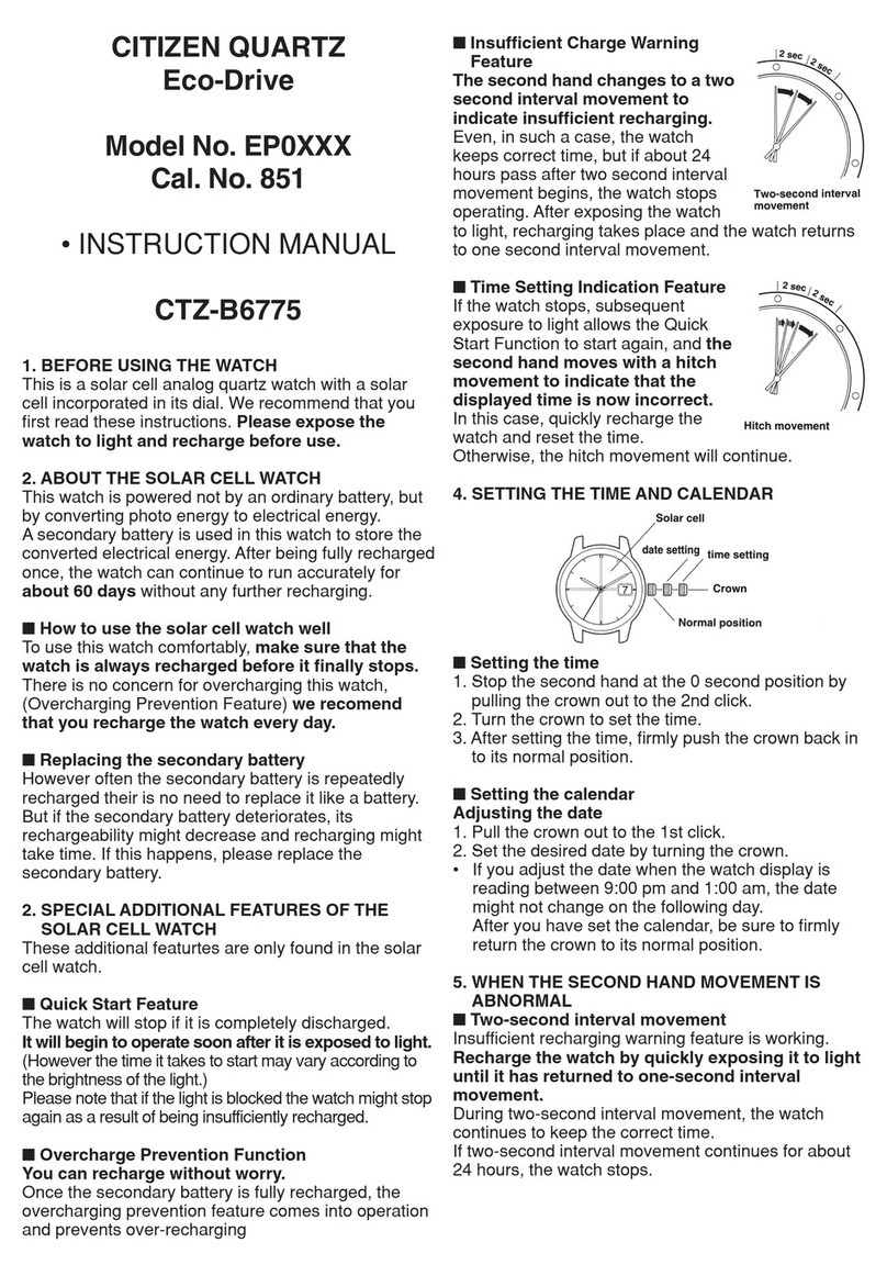Citizen QUARTZ Eco-Drive CTZ-B6775 User manual Citizen QUARTZ Eco-Drive CTZ-B6775 User manual