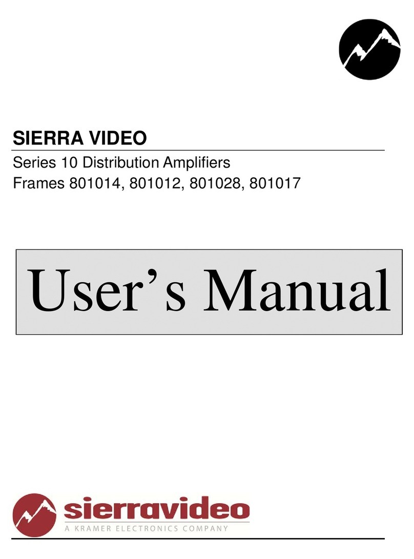 Sierra Video 10 Series User manual