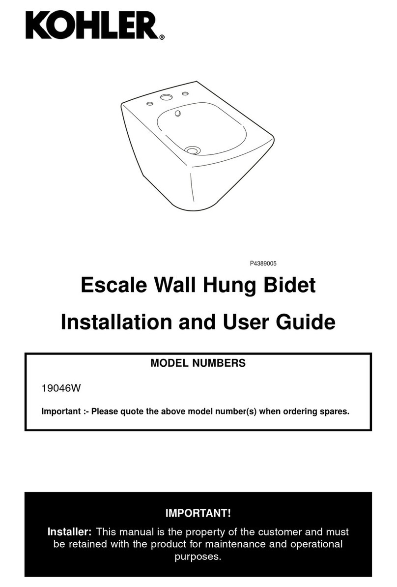 Kohler Escale 19046W User manual