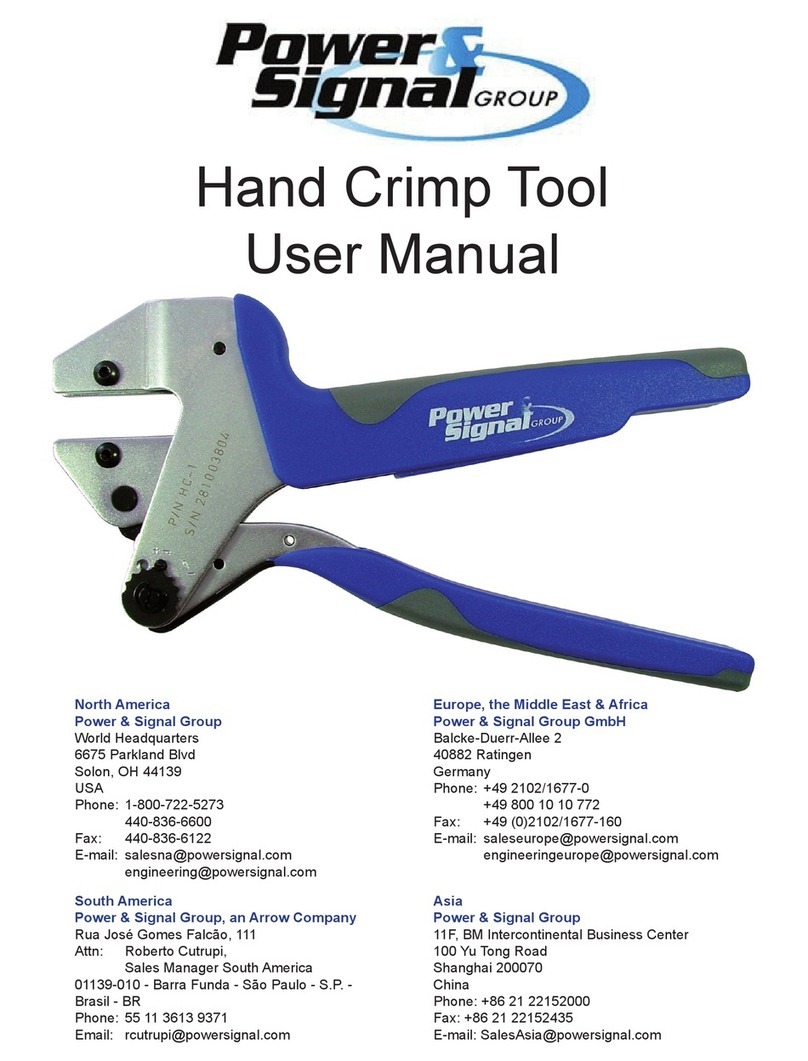 Power Signal Group Hand Crimp Tool user manual