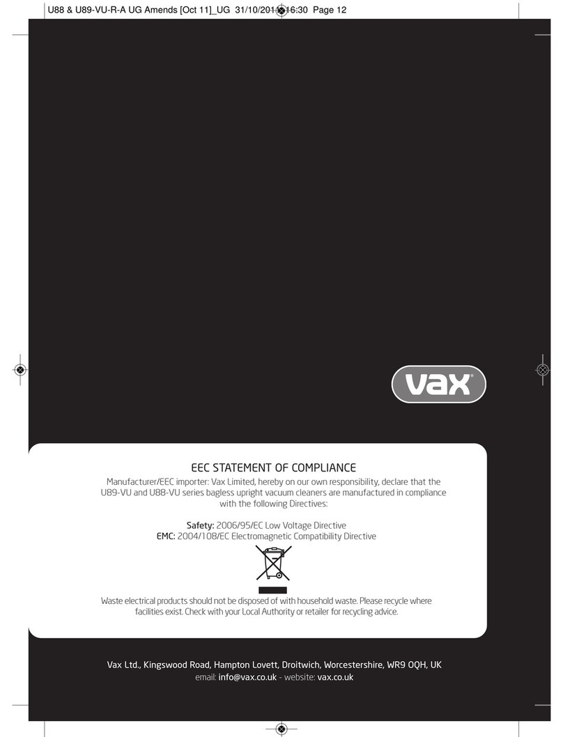 Vax U89-VU-R-A User manual Vax U89-VU-R-A User manual